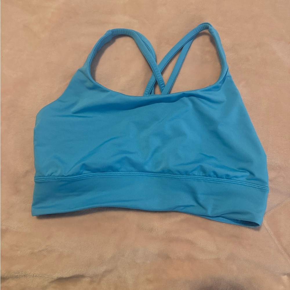Lululemon Energy Longline Bra Kayak Blue Light Size 10